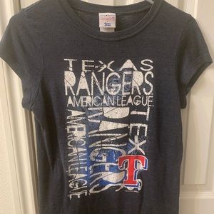 Texas Rangers Distressed Logo T Shirt / Women’s Sz L / Navy / Campus Lifestyle